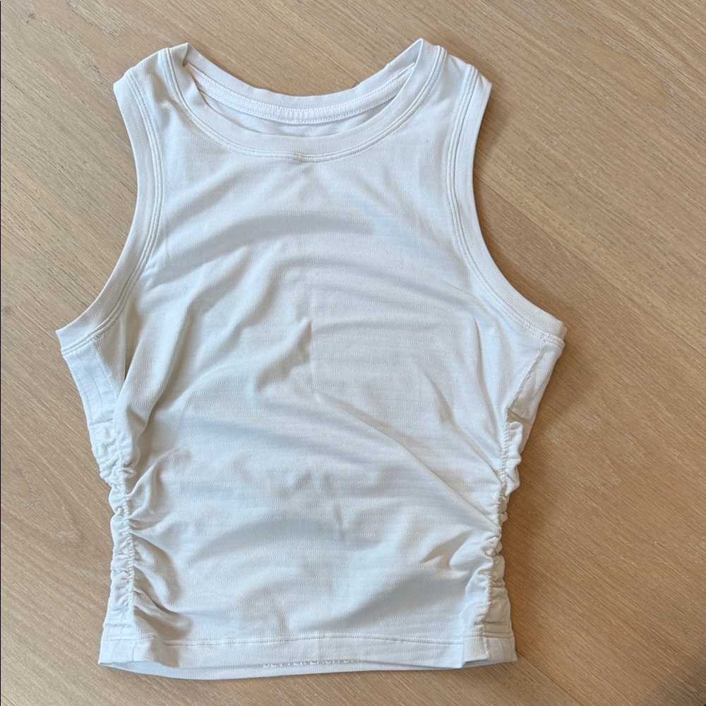 lululemon athletica White Ruched Side Tank